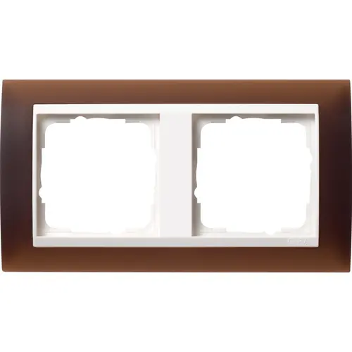 Gira 0212331 afdekraam 2-voudig Event Opaque donkerbruin mat/wit glans