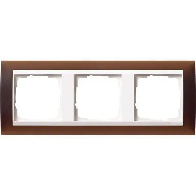Gira 0213331 afdekraam 3-voudig Event Opaque donkerbruin mat/wit glans