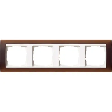 Gira 0214331 afdekraam 4-voudig Event Opaque donkerbruin mat/wit glans