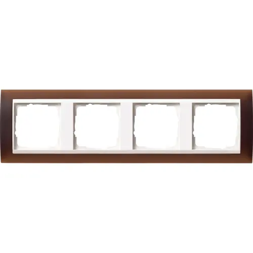 Gira 0214331 afdekraam 4-voudig Event Opaque donkerbruin mat/wit glans