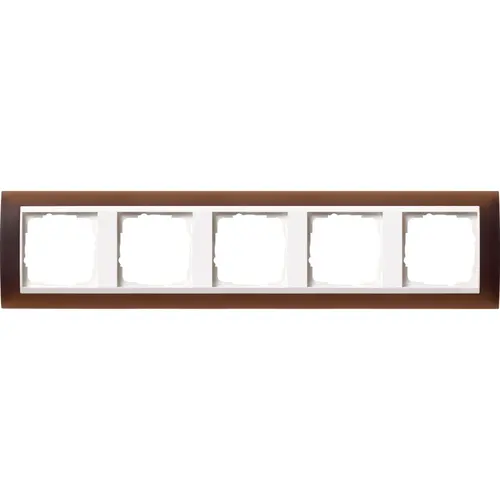 Gira 0215331 afdekraam 5-voudig Event Opaque donkerbruin mat/wit glans