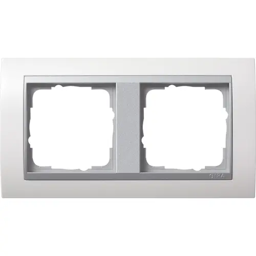 Gira 0212806 afdekraam 2-voudig Event wit glans/aluminium mat