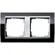 Gira 0212736 afdekraam 2-voudig Event Clear zwart glans/aluminium mat