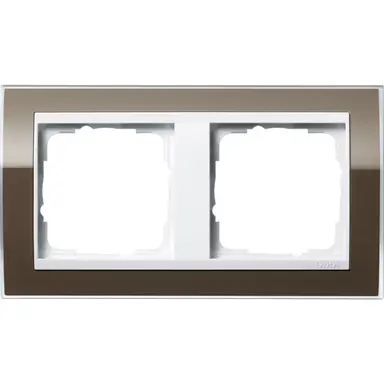 Gira 0212763 afdekraam 2-voudig Event Clear bruin glans/wit glans