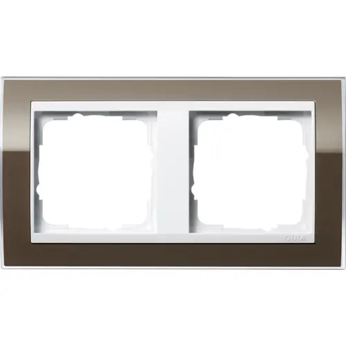 Gira 0212763 afdekraam 2-voudig Event Clear bruin glans/wit glans