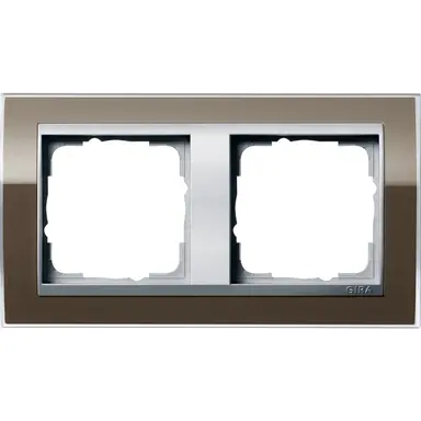 Gira 0212766 afdekraam 2-voudig Event Clear bruin glans/aluminium mat