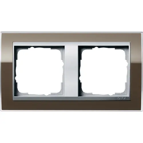Gira 0212766 afdekraam 2-voudig Event Clear bruin glans/aluminium mat