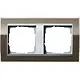 Gira 0212766 afdekraam 2-voudig Event Clear bruin glans/aluminium mat