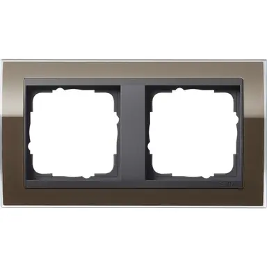 Gira 0212768 afdekraam 2-voudig Event Clear bruin glans/antraciet mat