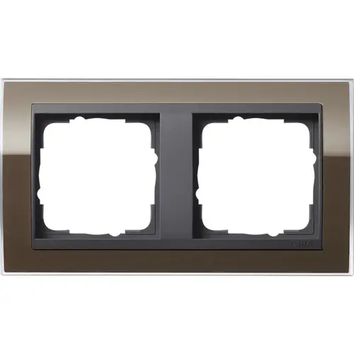 Gira 0212768 afdekraam 2-voudig Event Clear bruin glans/antraciet mat