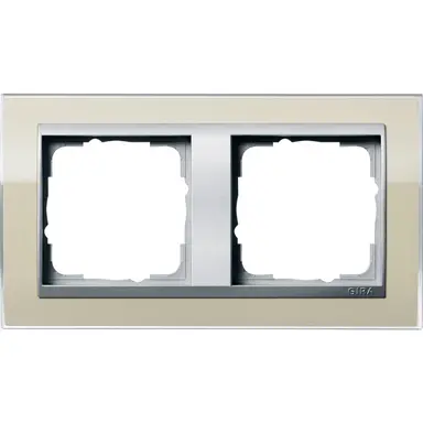 Gira 0212776 afdekraam 2-voudig Event Clear zand glans/aluminium mat