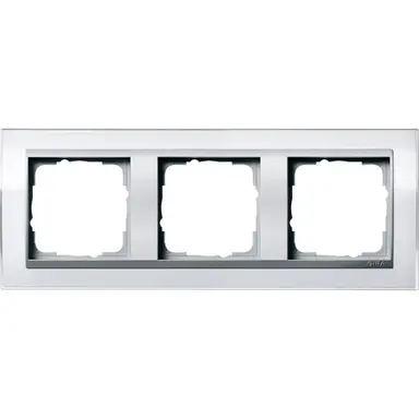 Gira 0213726 afdekraam 3-voudig Event Clear wit glans/aluminium mat