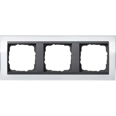 Gira 0213728 afdekraam 3-voudig Event Clear wit glans/antraciet mat