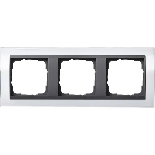 Gira 0213728 afdekraam 3-voudig Event Clear wit glans/antraciet mat