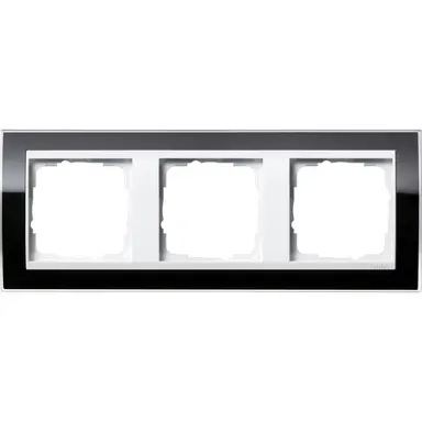 Gira 0213733 afdekraam 3-voudig Event Clear zwart glans/wit glans