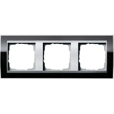 Gira 0213736 afdekraam 3-voudig Event Clear zwart glans/aluminium mat