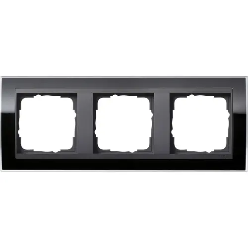 Gira 0213738 afdekraam 3-voudig Event Clear zwart glans/antraciet mat