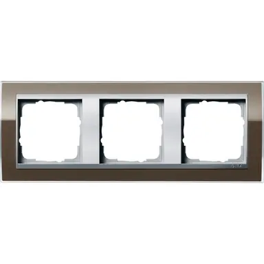 Gira 0213766 afdekraam 3-voudig Event Clear bruin glans/aluminium mat