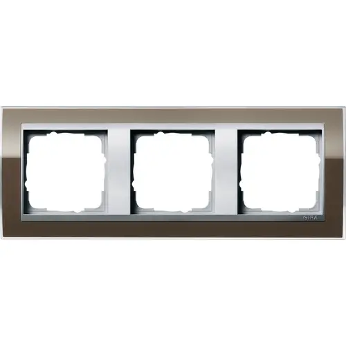 Gira 0213766 afdekraam 3-voudig Event Clear bruin glans/aluminium mat