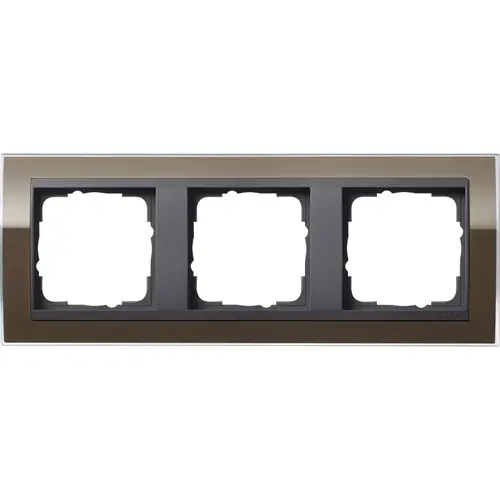 Gira 0213768 afdekraam 3-voudig Event Clear bruin glans/antraciet mat