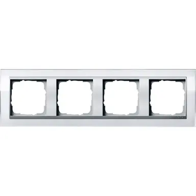Gira 0214726 afdekraam 4-voudig Event Clear wit glans/aluminium mat