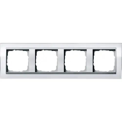 Gira 0214726 afdekraam 4-voudig Event Clear wit glans/aluminium mat