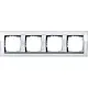 Gira 0214726 afdekraam 4-voudig Event Clear wit glans/aluminium mat