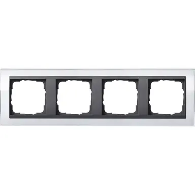 Gira 0214728 afdekraam 4-voudig Event Clear wit glans/antraciet mat