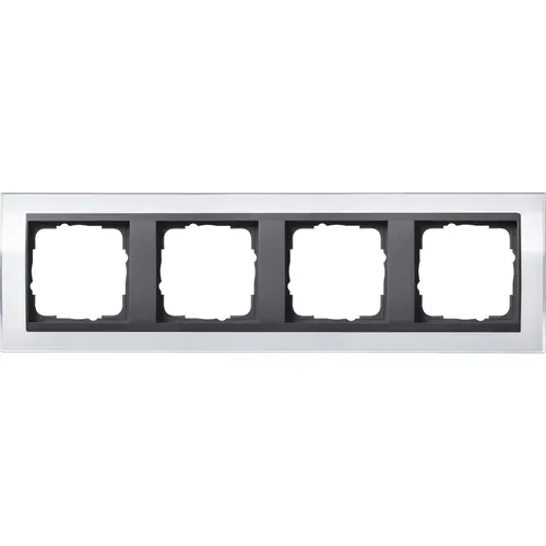 Gira 0214728 afdekraam 4-voudig Event Clear wit glans/antraciet mat