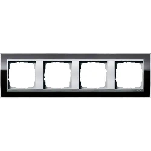 Gira 0214736 afdekraam 4-voudig Event Clear zwart glans/aluminium mat