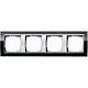 Gira 0214736 afdekraam 4-voudig Event Clear zwart glans/aluminium mat