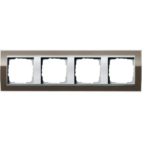 Gira 0214766 afdekraam 4-voudig Event Clear bruin glans/aluminium mat