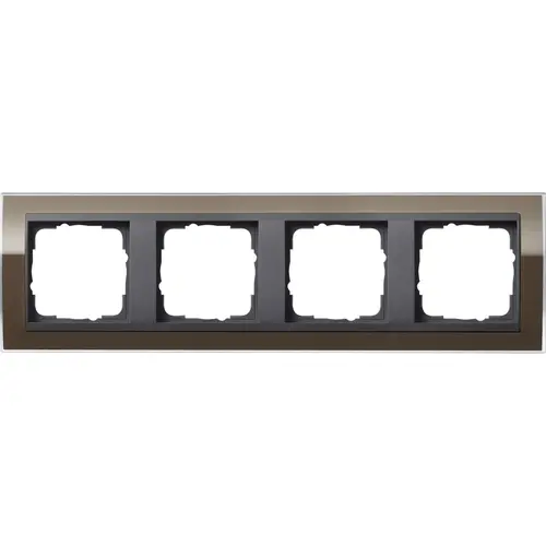 Gira 0214768 afdekraam 4-voudig Event Clear bruin glans/antraciet mat