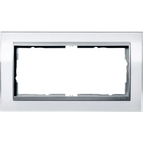 Gira 1002726 afdekraam 2-voudig Event Clear wit glans/aluminium mat