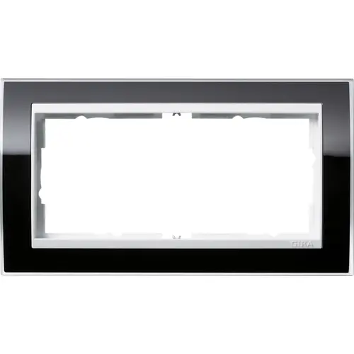 Gira 1002733 afdekraam 2-voudig Event Clear zwart glans/wit glans