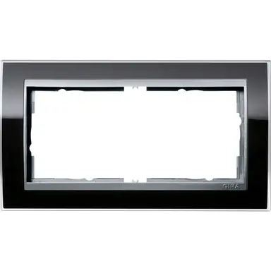 Gira 1002736 afdekraam 2-voudig Event Clear zwart glans/aluminium mat