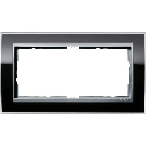 Gira 1002736 afdekraam 2-voudig Event Clear zwart glans/aluminium mat
