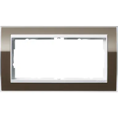 Gira 1002763 afdekraam 2-voudig Event Clear bruin glans/wit glans