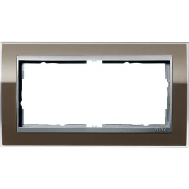 Gira 1002766 afdekraam 2-voudig Event Clear bruin glans/aluminium mat