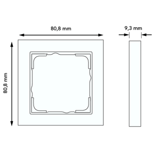 Gira 109125 afdekraam 1-voudig tekstkader E2 aluminium mat