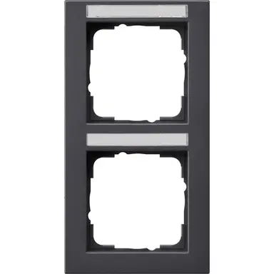 Gira 110223 afdekraam 2-voudig verticaal tekstkader E2 antraciet mat