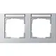 Gira 109225 afdekraam 2-voudig horizontaal tekstkader E2 aluminium mat
