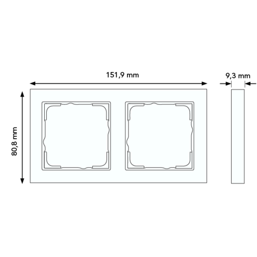 Gira 109225 afdekraam 2-voudig horizontaal tekstkader E2 aluminium mat