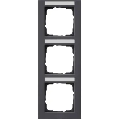 Gira 110323 afdekraam 3-voudig verticaal tekstkader E2 antraciet mat
