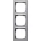 Gira 110325 afdekraam 3-voudig verticaal tekstkader E2 aluminium mat