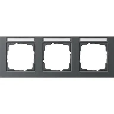 Gira 109323 afdekraam 3-voudig horizontaal tekstkader nt E2 antraciet mat