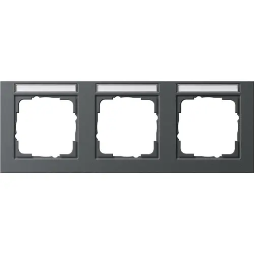 Gira 109323 afdekraam 3-voudig horizontaal tekstkader nt E2 antraciet mat