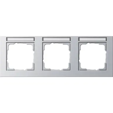 Gira 109325 afdekraam 3-voudig horizontaal tekstkader E2 aluminium mat