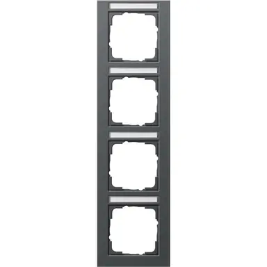 Gira 111423 afdekraam 4-voudig verticaal tekstkader E2 antraciet mat