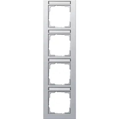 Gira 111425 afdekraam 4-voudig verticaal tekstkader E2 aluminium mat